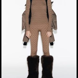 Zara Brown Geometric Women's Jumpsuit